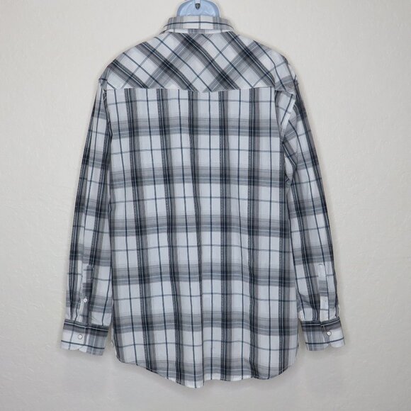 Coastal* Men's Long Sleeve Snap Down Curved Hem Chest Pocket Plaid Shirt~ XXL - Picture 2 of 11